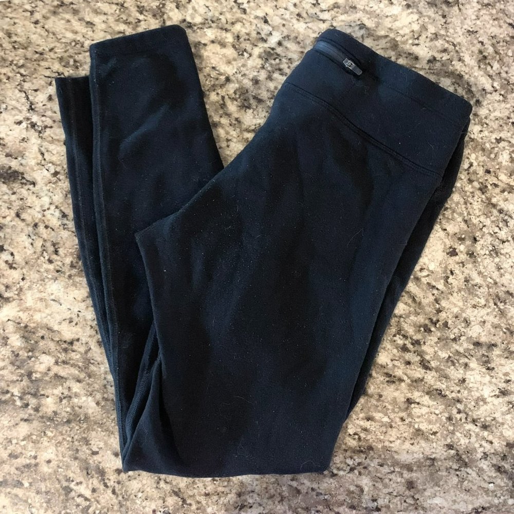 Athleta Polartec Fleece Lined Black Leggings Sz M